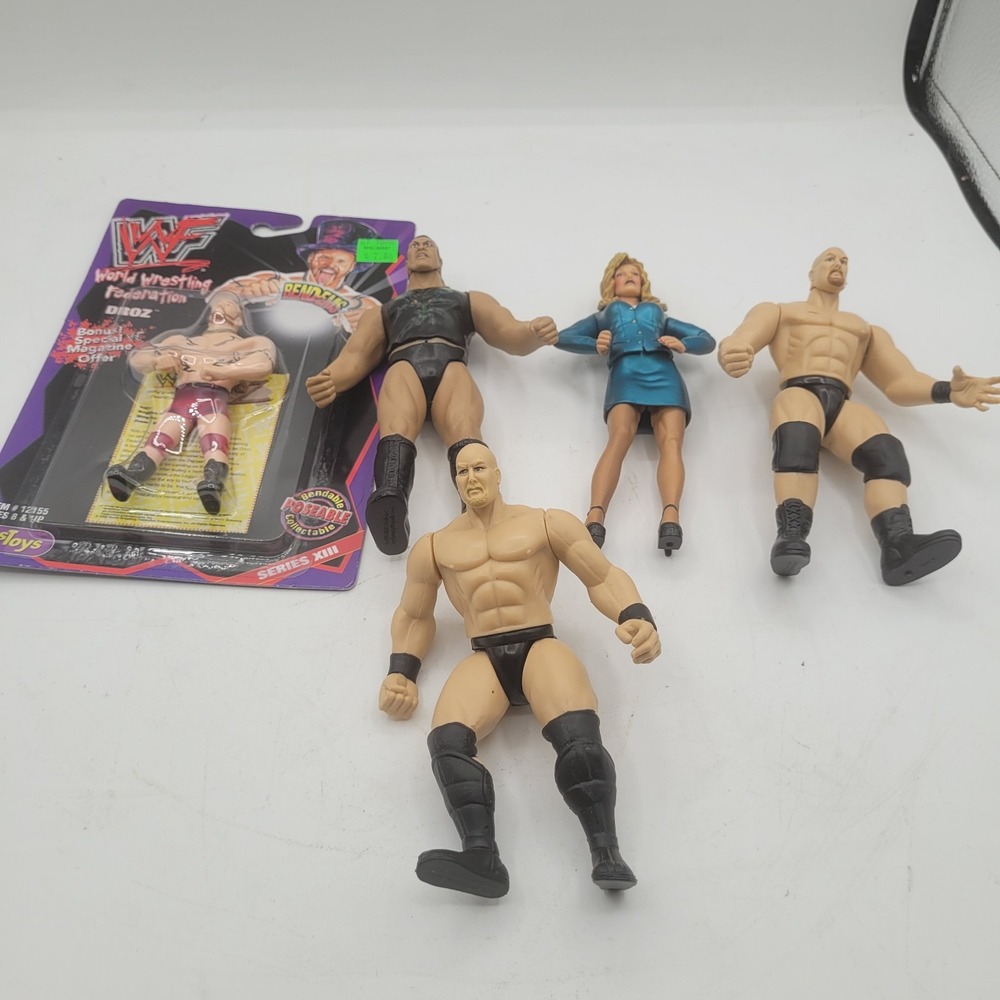Lot Of 5 WWE Wrestling Figures! In Great Condition, 1 New In Package